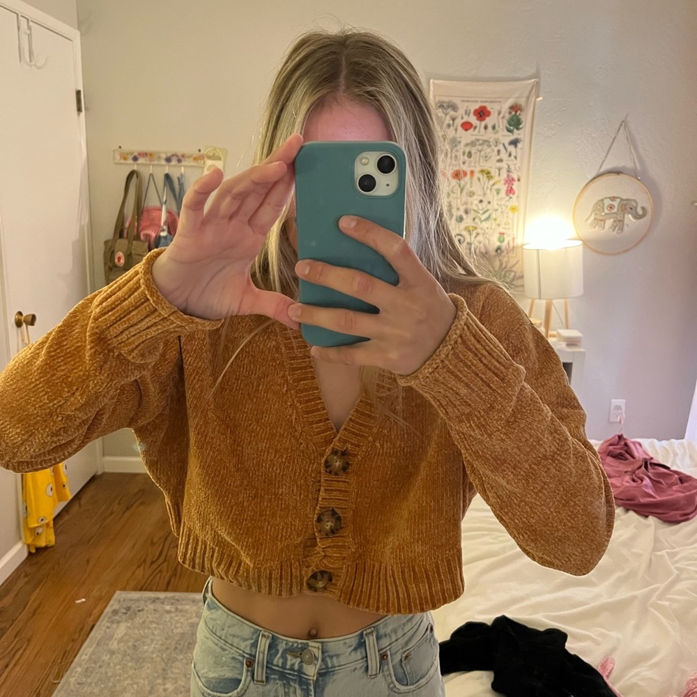 Urban outfitters cropped button up cardigan